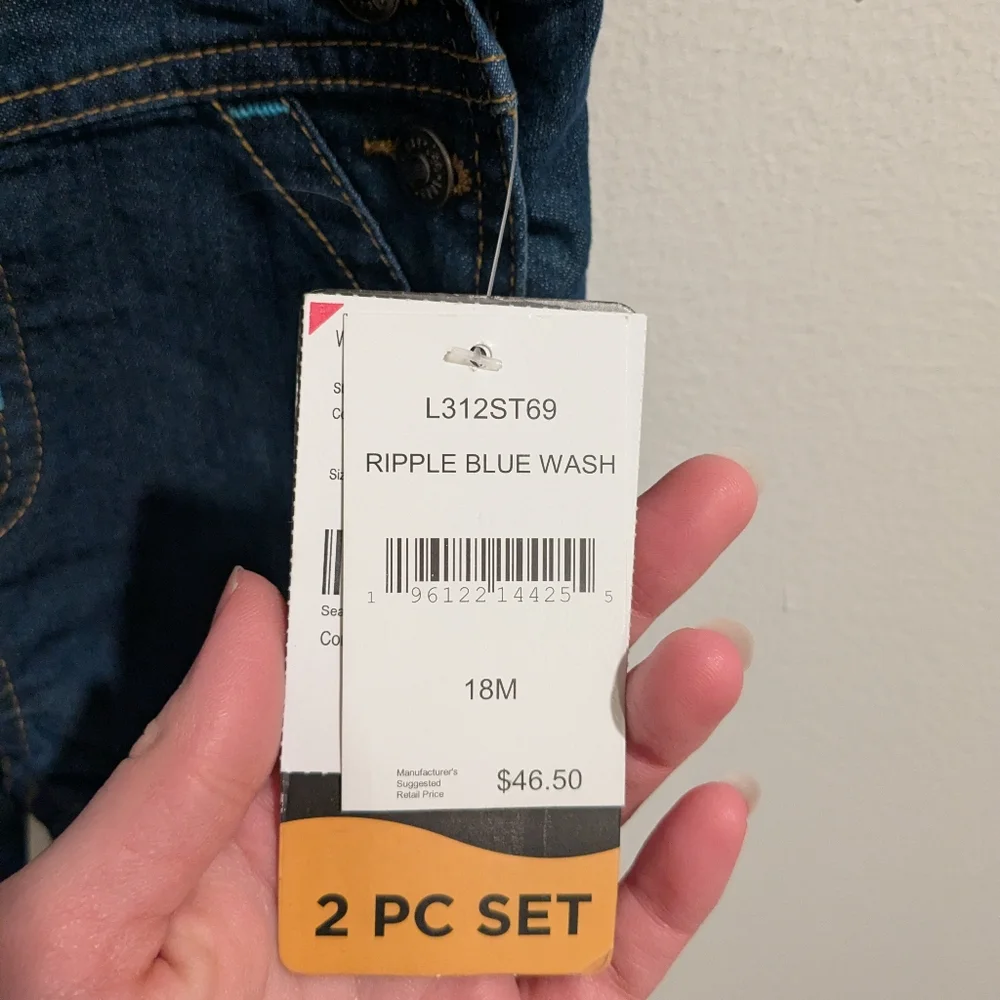 NWT Lee Blue Denim Overall Set - Picture 2 of 3